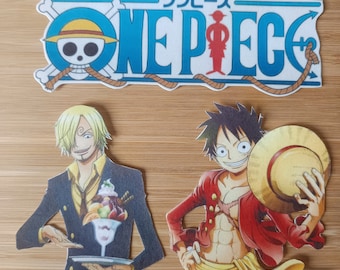 Impressions alimentaire pour décorer vos gateaux d'anniversaire manga, d'inspiration One pièce,Monkey d Luffy, Nami, Sanji,chapeau de paille