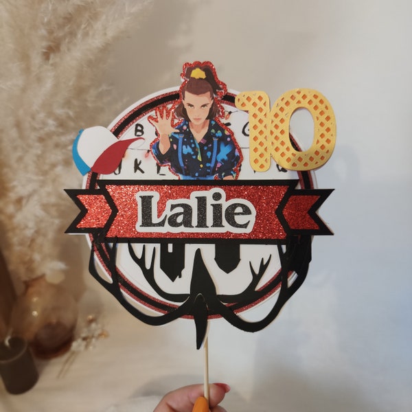 Cake topper personnalisé d'inspiration Stranger things pour gâteau d'anniversaire