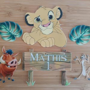 Stampe di cibo per torte di compleanno, decorazioni personalizzate per torte a forma di leone, decorazioni con animali della savana