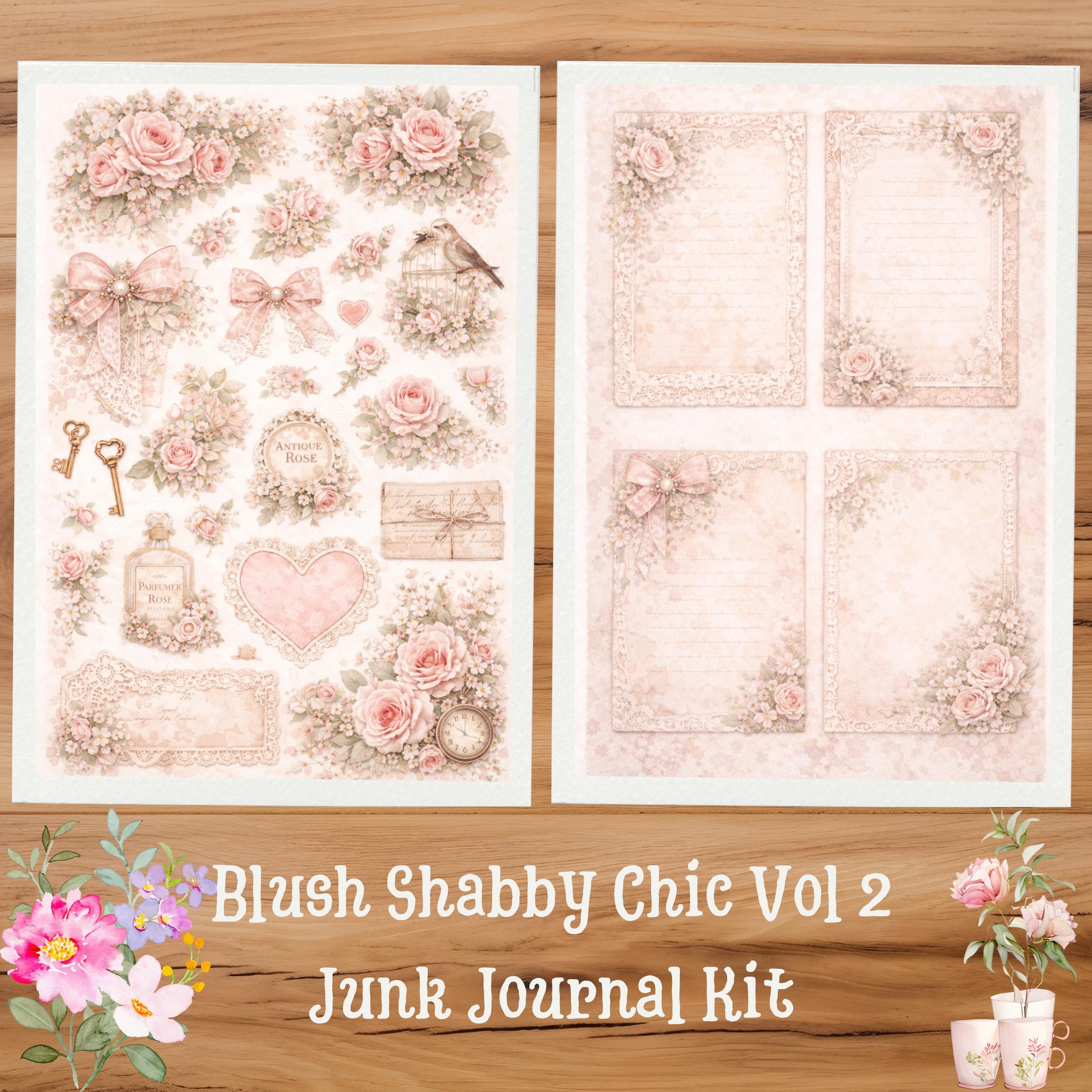 Blush Shabby Chic Junk Journal Kit Vol2 | Vintage Floral Ephemera ...