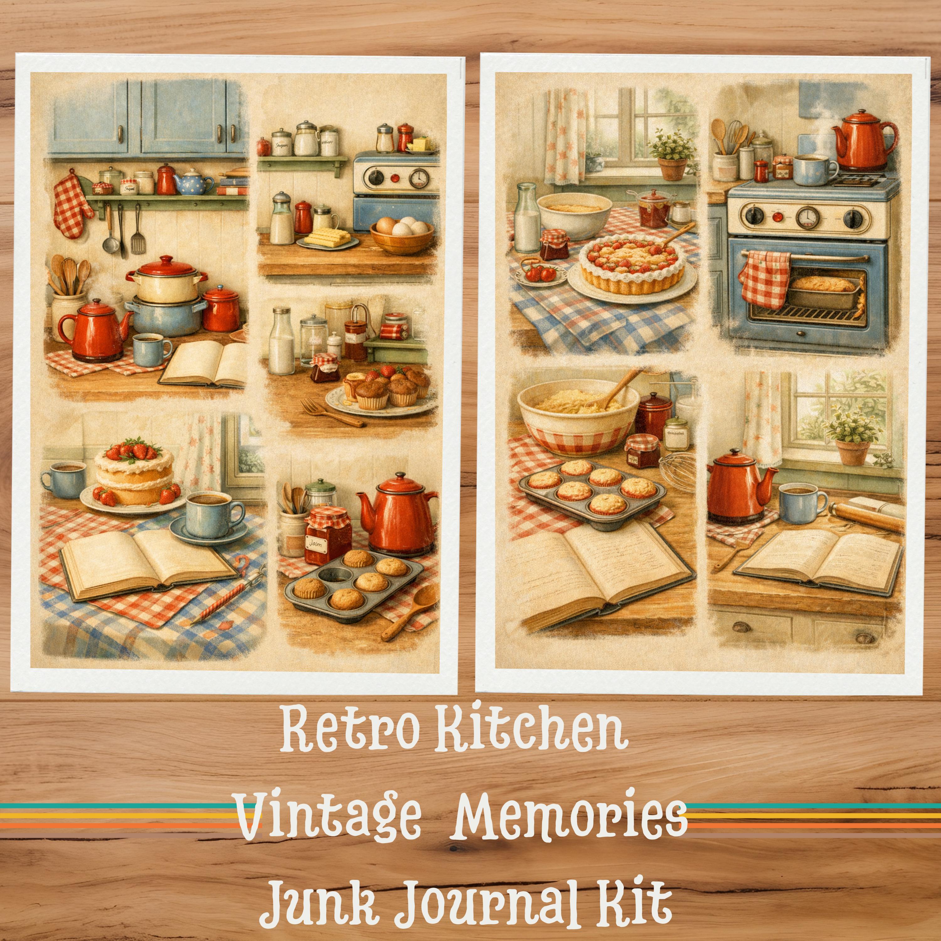 Retro Kitchen Junk Journal Kit | Vintage Ephemera, Printable Pages (PDF ...