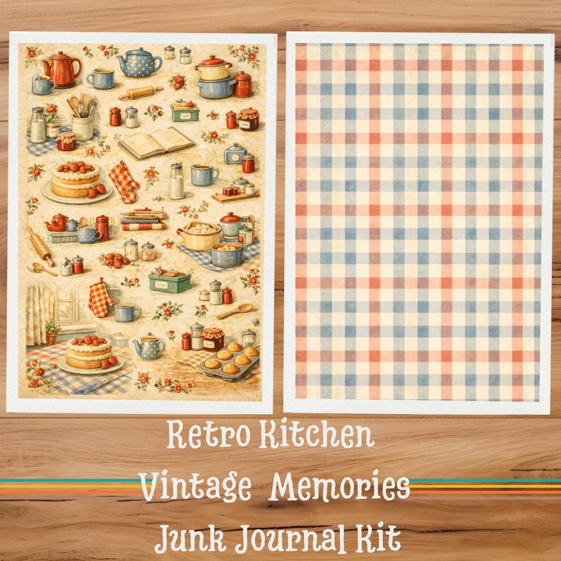Retro Kitchen Junk Journal Kit | Vintage Ephemera, Printable Pages (PDF ...