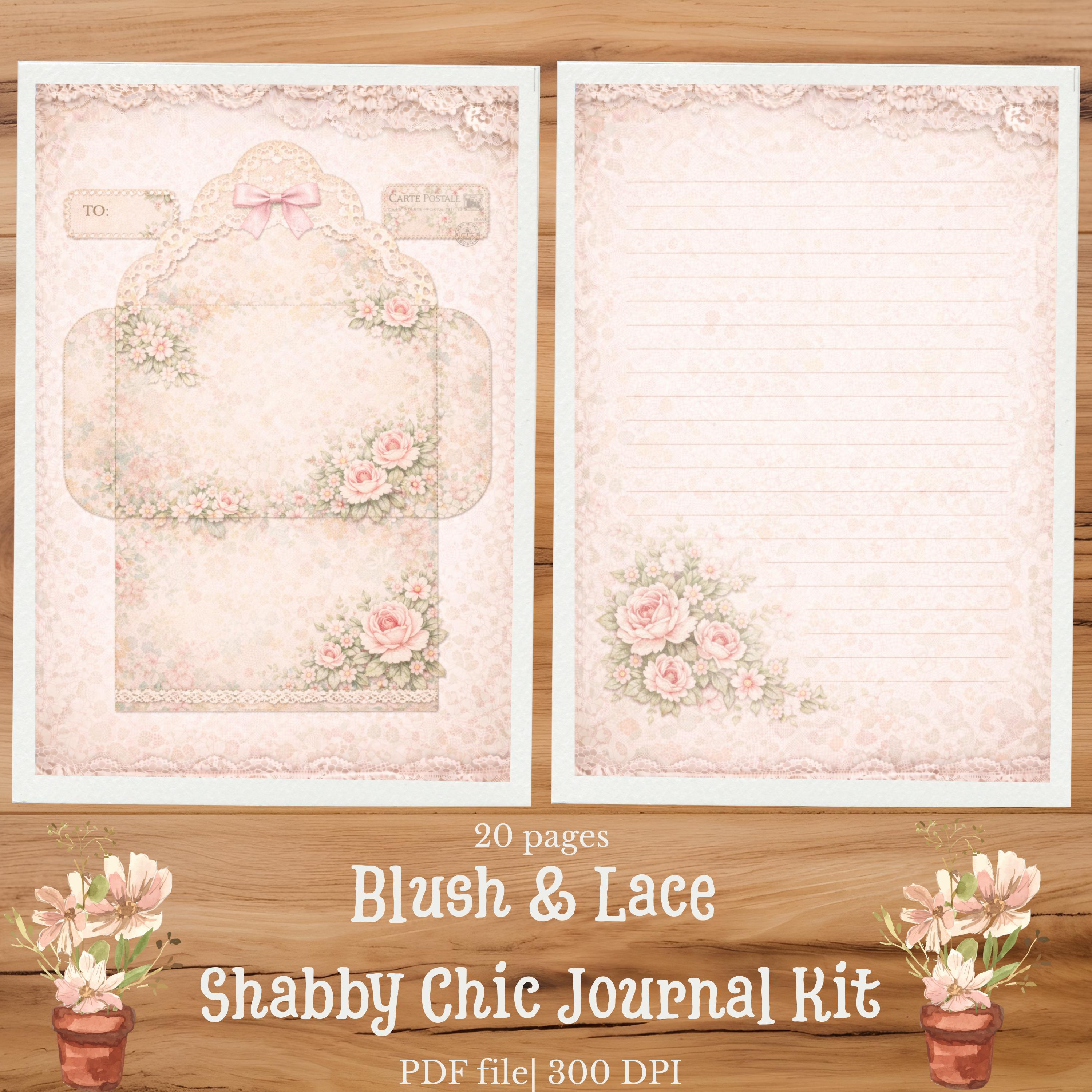 Blush & Lace Shabby Chic Journal Kit | Printable Junk Journal Pages ...