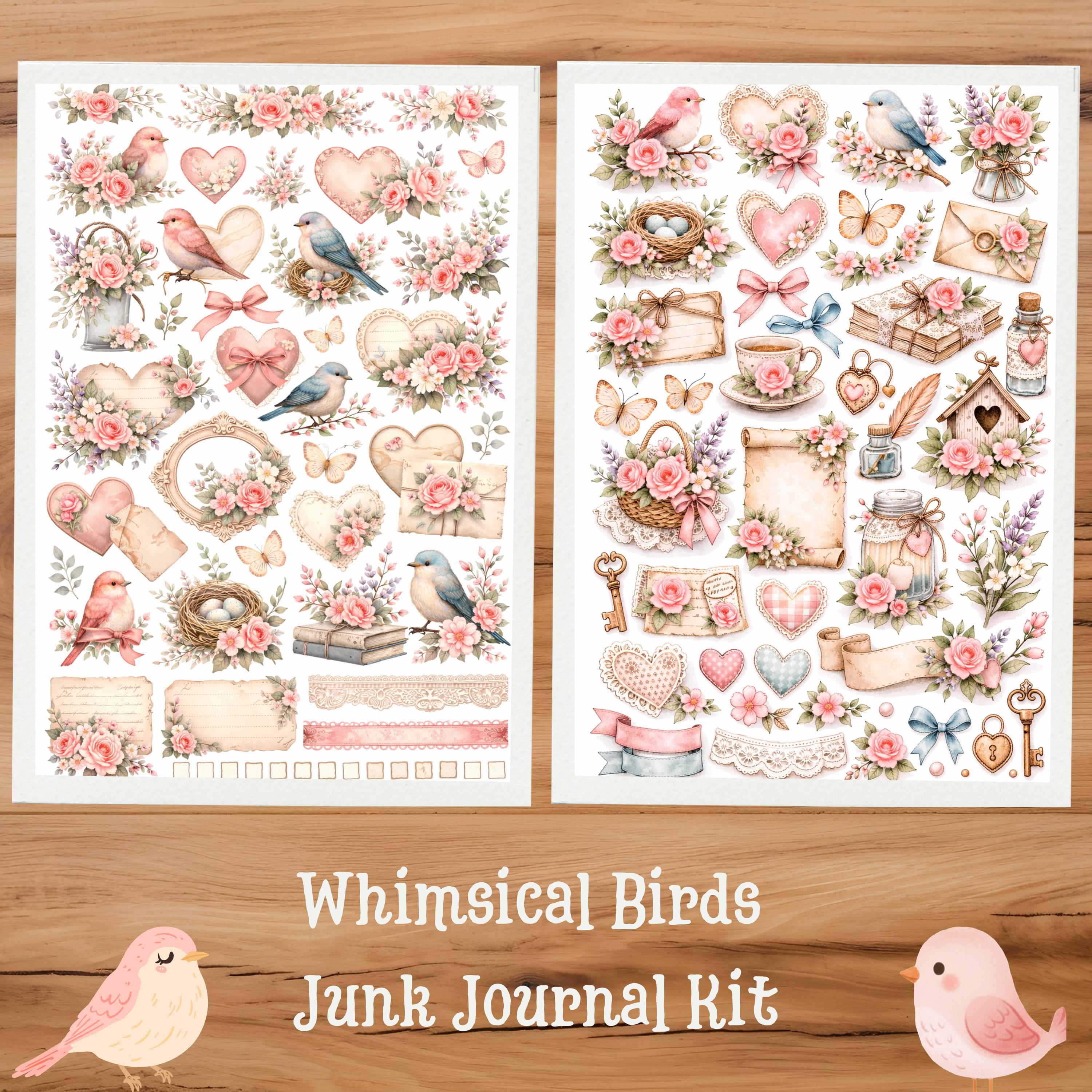 Cottagecore Birds Junk Journal Kit, Vintage Bird Ephemera Printable ...