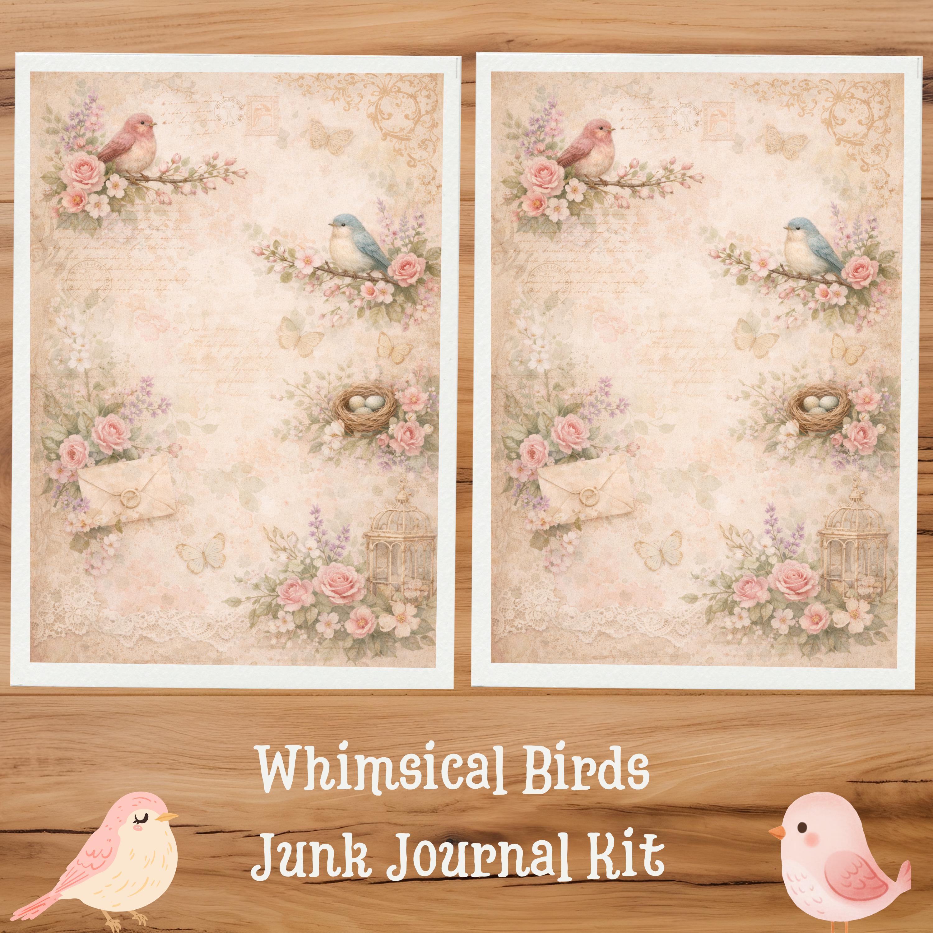 Cottagecore Birds Junk Journal Kit, Vintage Bird Ephemera Printable ...