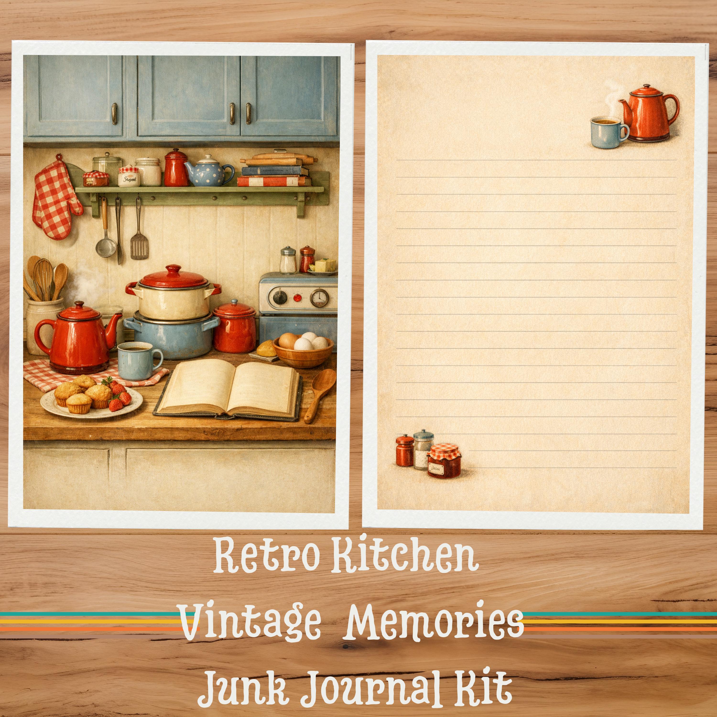 Retro Kitchen Junk Journal Kit | Vintage Ephemera, Printable Pages (PDF ...