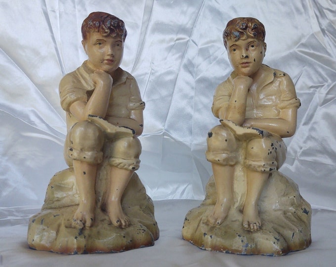 Vintage The Thinker Metal Bookends Antique Bookends, Unique Bookends