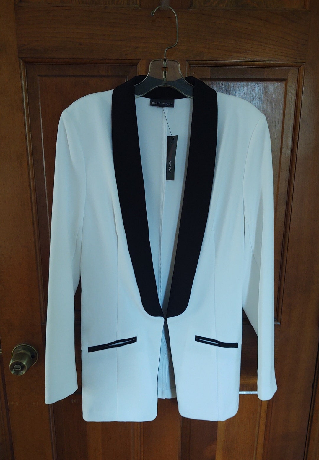 Black and White Tuxedo Jacket by Bold Elements New With Tags Etsy