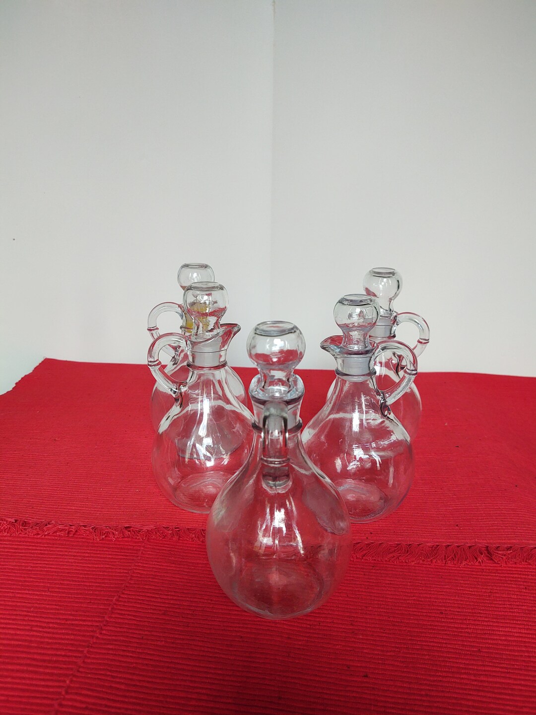 Glass Cruet With Stopper, Oil and Vinegar Cruet Etsy