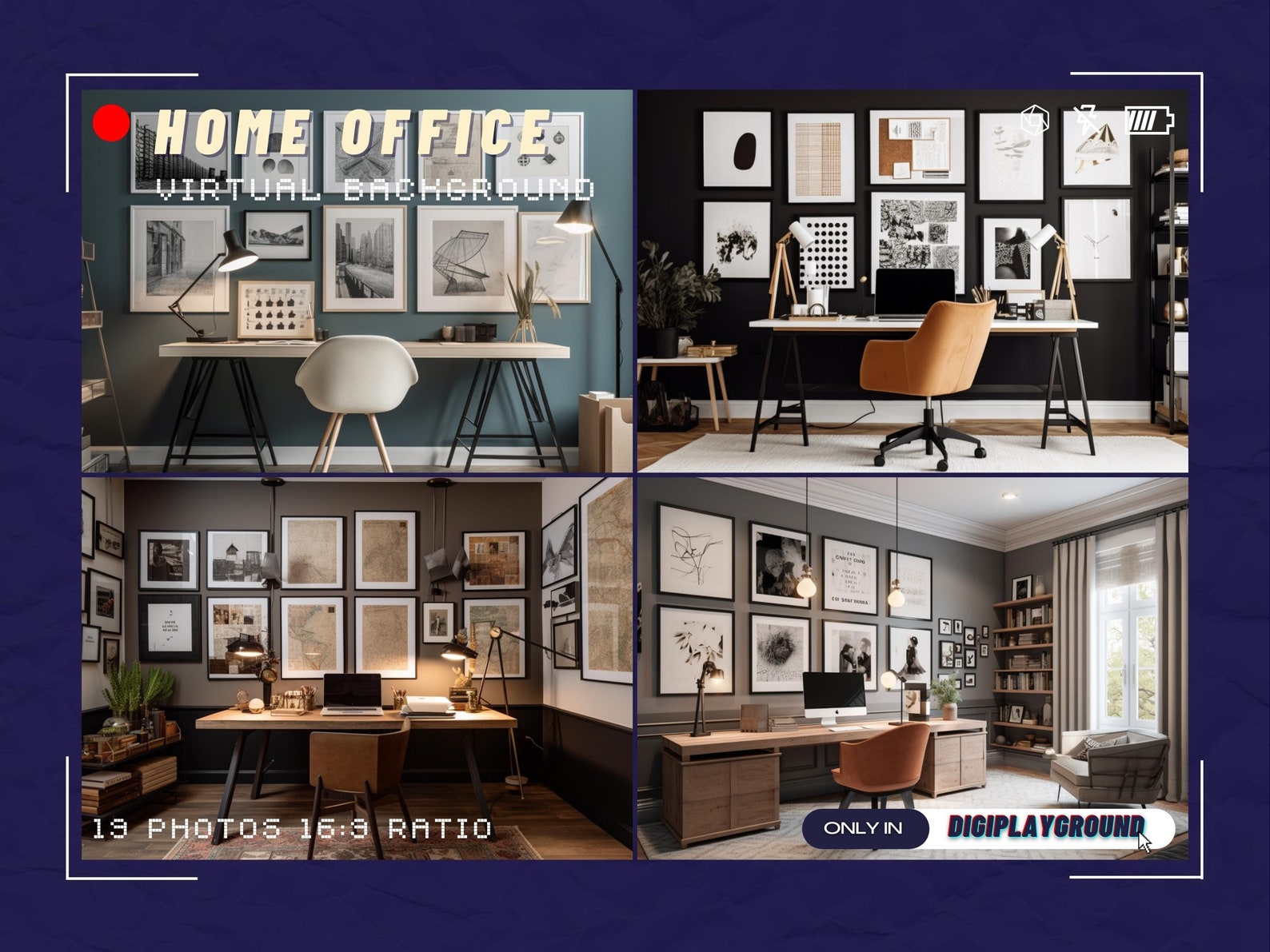 Home Office Zoom Backgrounds, Office Streaming Backgrounds, Home Office