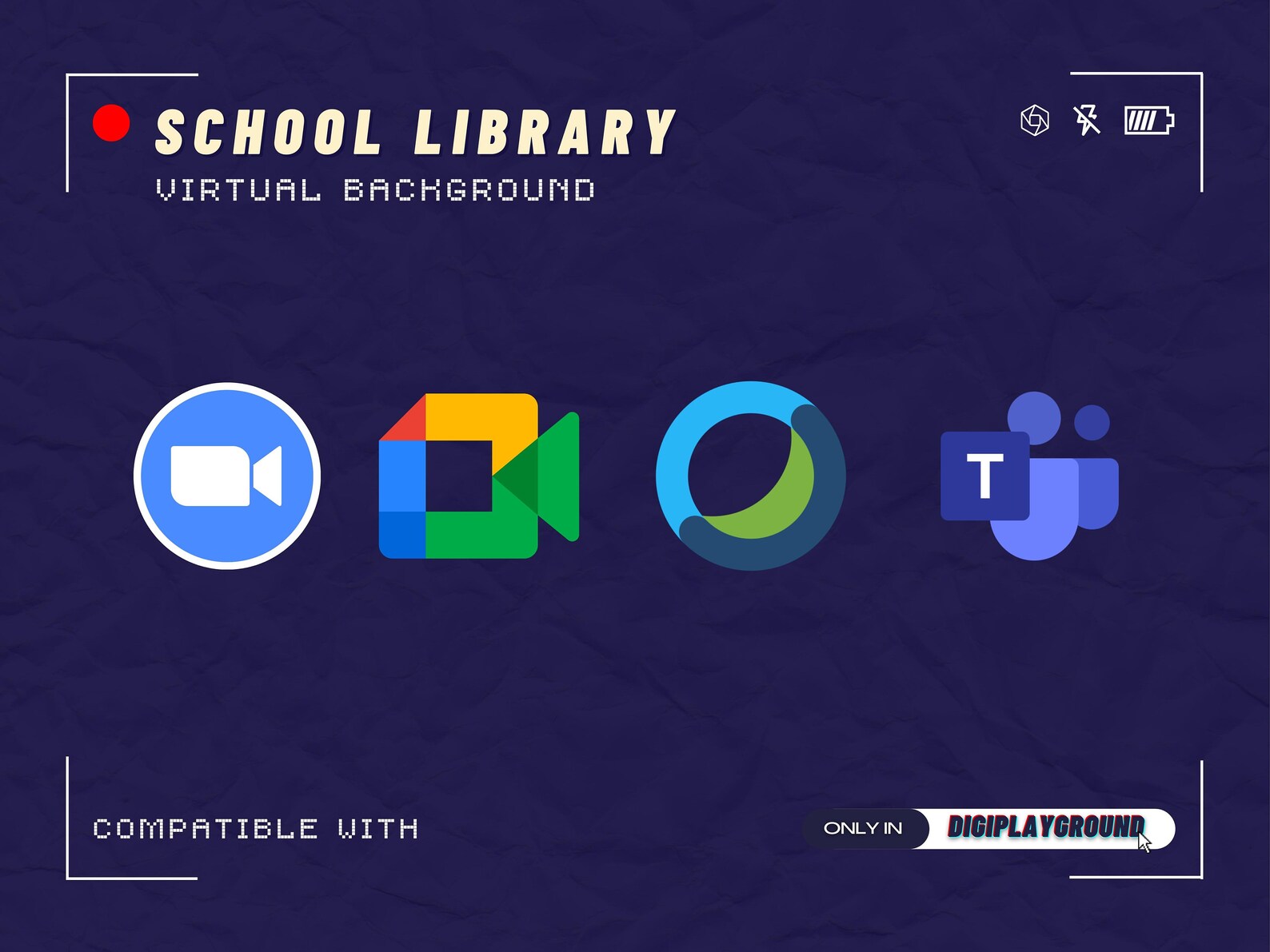 School Library Zoom Backgrounds Library Streaming Etsy
