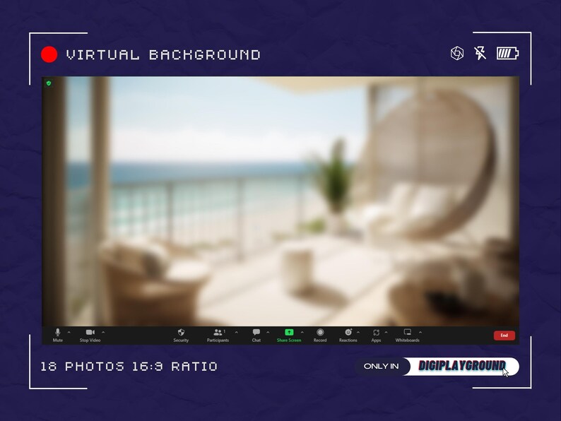 Balcony Streaming Backgrounds, Beach Balcony Zoom Backgrounds, Balcony