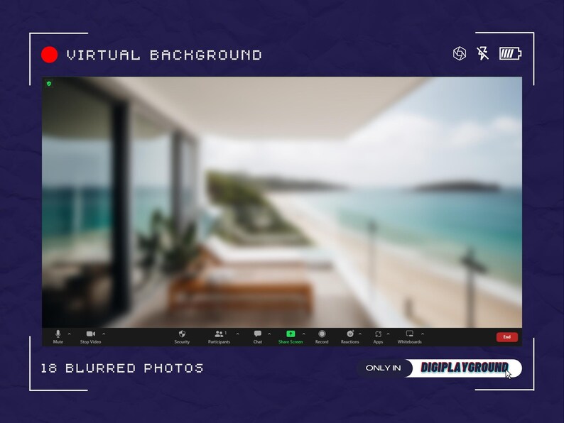 Balcony Streaming Backgrounds, Beach Balcony Zoom Backgrounds, Balcony