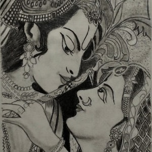 Simple krishna 2024 pencil drawing