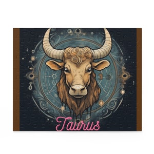 Taurus Zodiac Jigsaw Puzzle: Comfort Colors Astrology Gift