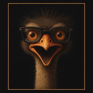 Jigsaw Puzzle, Funny Ostrich with Glasses (120, 252, 500-Piece) | Dr. Ostrich Puzzle |Animal Gift for Men, Women & Kids | Quirky Doctor Gift