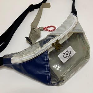 Sac banane upcyclé avec une toile de tente vintage, banane upcyclé, banane homme, banane patchwork, sac banane femme, banane vintage