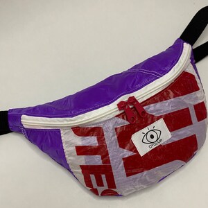 Sac banane en toile de parachute recyclé, sac upcyclé, sac ceinture upcyclé, sac de taille, sac de hanche, petit sac bandoulière unisexe