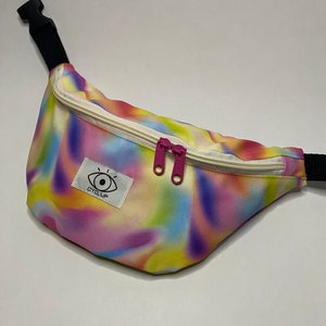 Waterproof fanny pack made with waterproof fabric with psyche pattern, bum bag, fanny pack women, waterproof