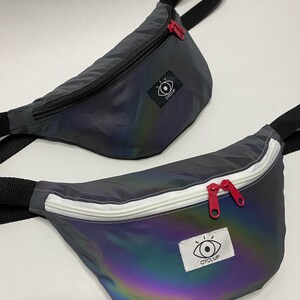 Holographic fanny pack, essence reflections in the light, festival fanny pack, waterproof women's fanny pack, evening bag, psychedelic