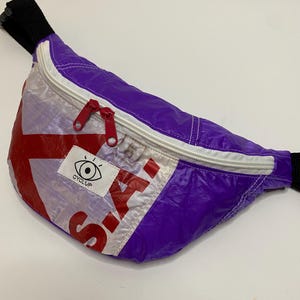 Sac banane en toile de parachute recyclé, sac upcyclé, sac ceinture upcyclé, sac de taille, sac de hanche, petit sac bandoulière unisexe