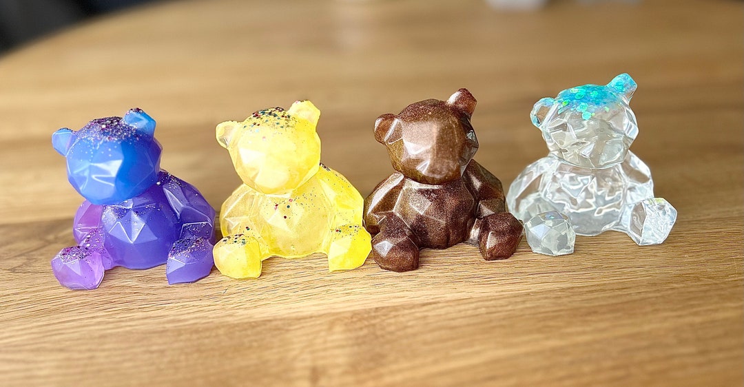 Ourson Figurines in Epoxy Resin Etsy