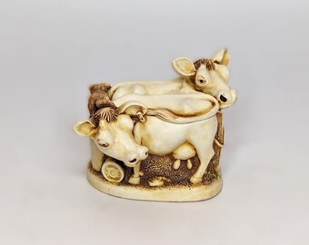 Harmony Kingdom "Jersey Belles" Cows Trinket Box Figurine