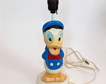 Vintage Walt Disney Donald Duck Rubber Table Lamp · Works