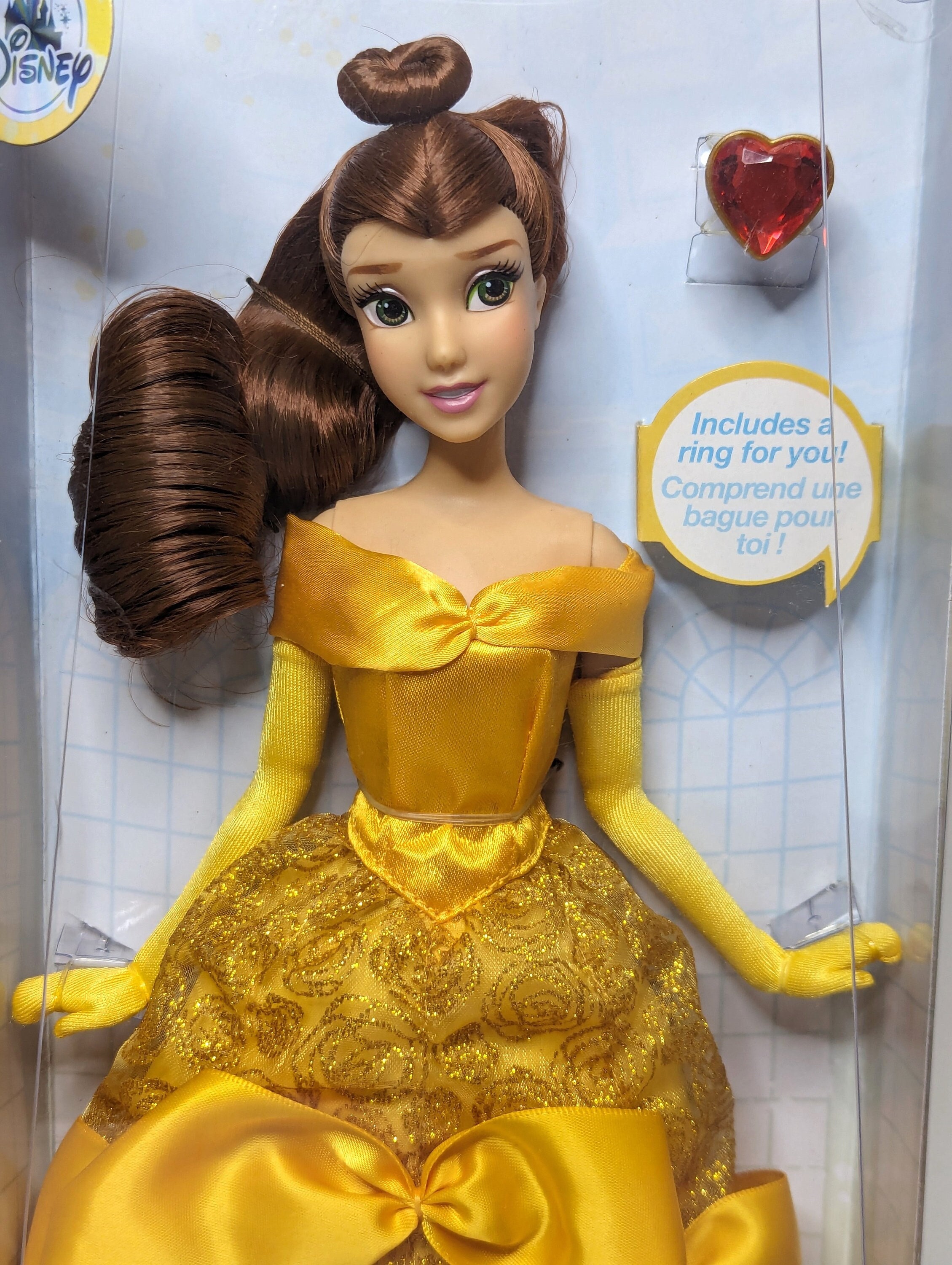 Disney Store Classic Belle Doll with Ring 12”- Beauty and the Beast