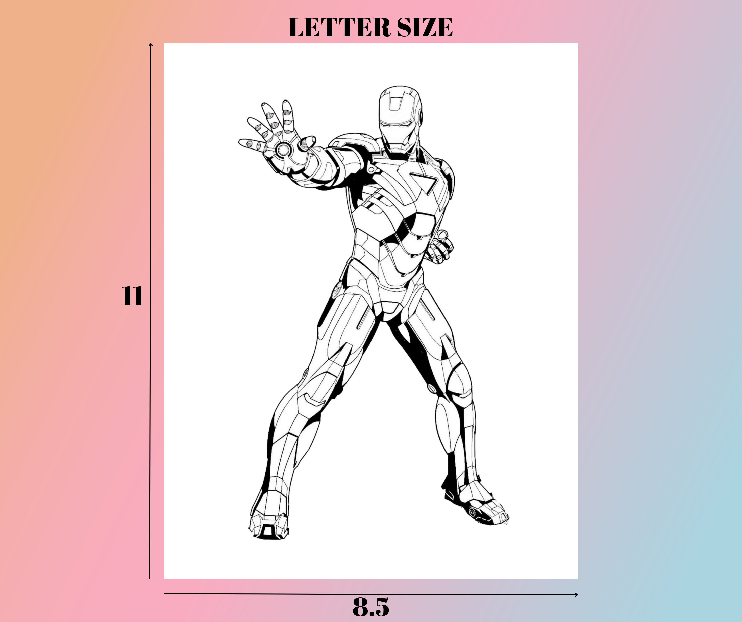 Iron Man Coloring Book Iron-man Printable Book İron Man - Etsy