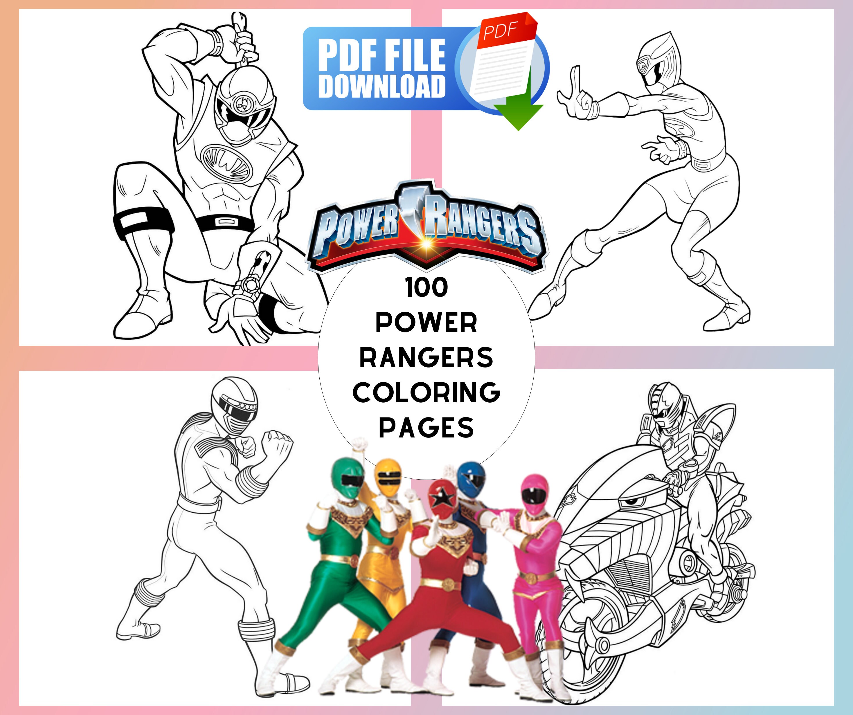 Coloriage Power Rangers Avec Modele Power ranger thé movie coloring - Etsy Canada