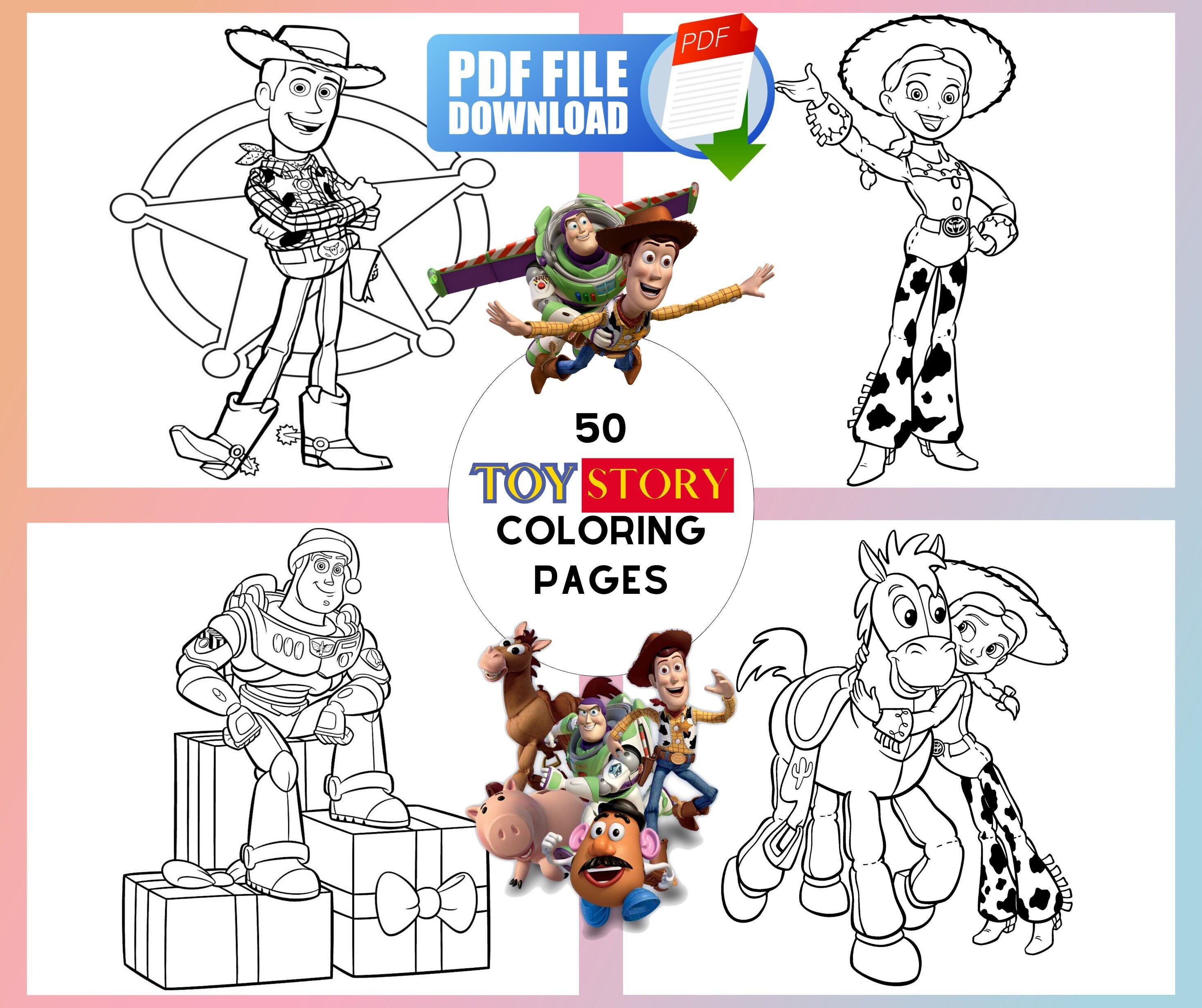 Toy Story Coloring Book Toy Story Printable Book Toy Story - Etsy