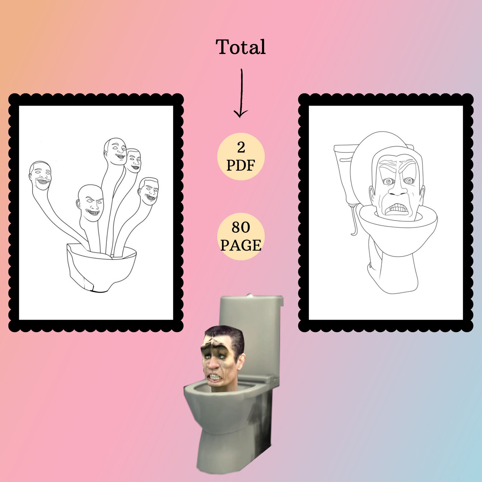 Skibidi Toilet Coloring Book Skibidi Toilet Printable Book Etsy Canada