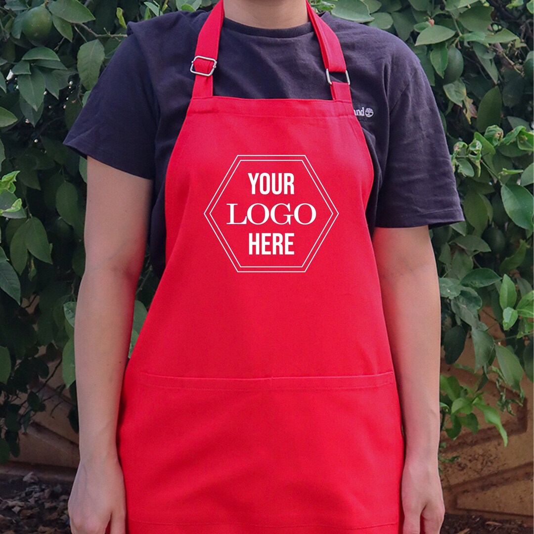 Personalized Apron, Custom Logo Apron, Kitchen Apron, Restaurant Apron, Logo Apron for Men, Bulk