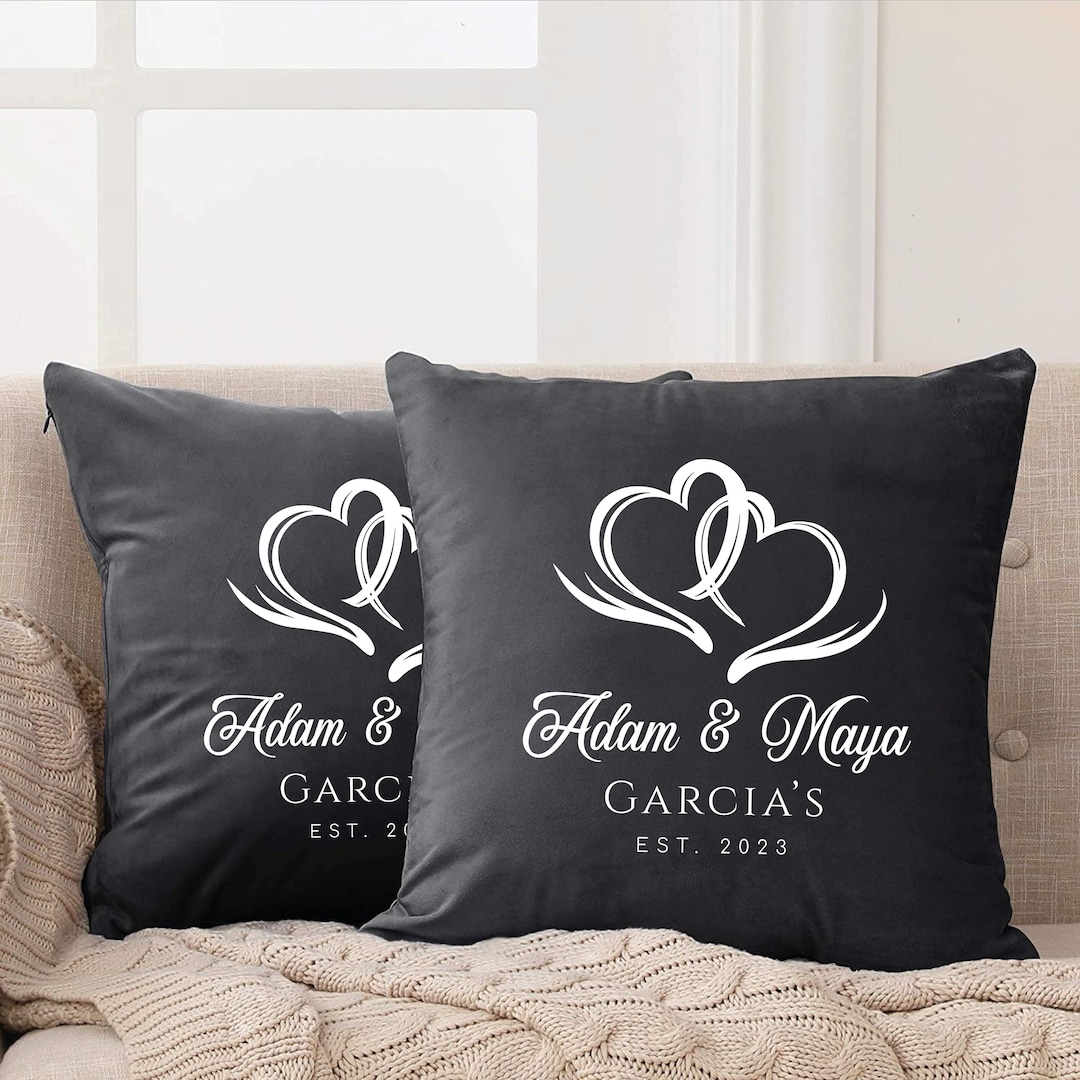 Personalized Pillow, Couple Pillow Cover, Personalized Couple Pillow