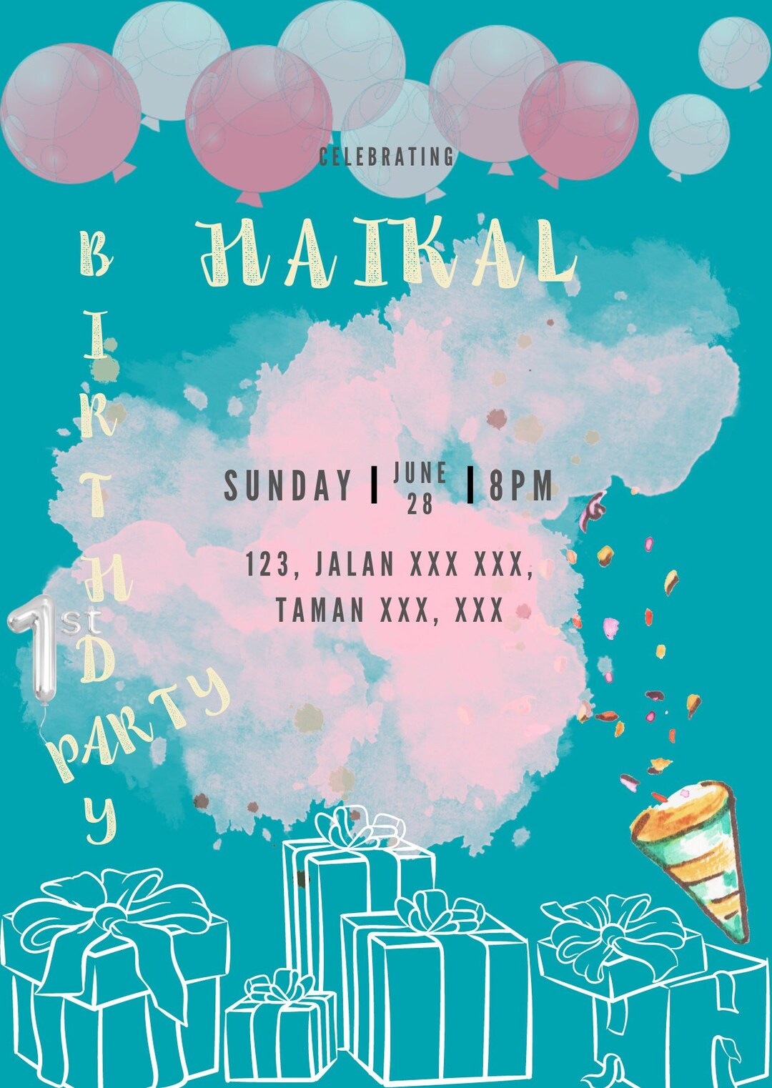 Digital Birthday Invitation Card Etsy