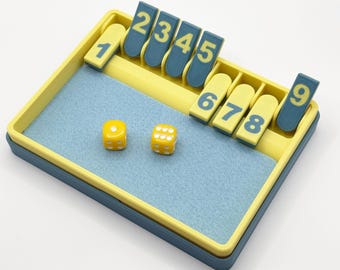 Shut The Box - Historical dice game, pub game, and travel game for 1 to 4 players. Luck and strategy. Dice Board Travel Game