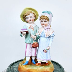 Antique porcelain figurine Children Gebrüder Heubach Germany 19th c. Bisque