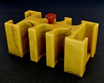 Vintage 1930s Catalin Butterscotch Swirl Bakelite Poker Caddy Holder