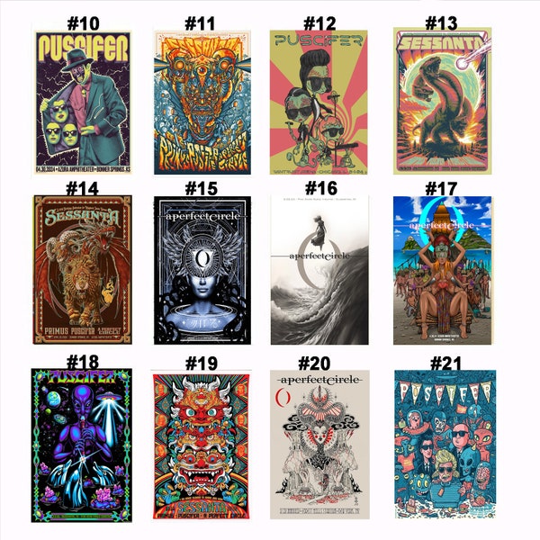 SESSANTA Primus, Puscifer & A Perfect Circle Red Rocks Morrison Apr-May 2024 Posters