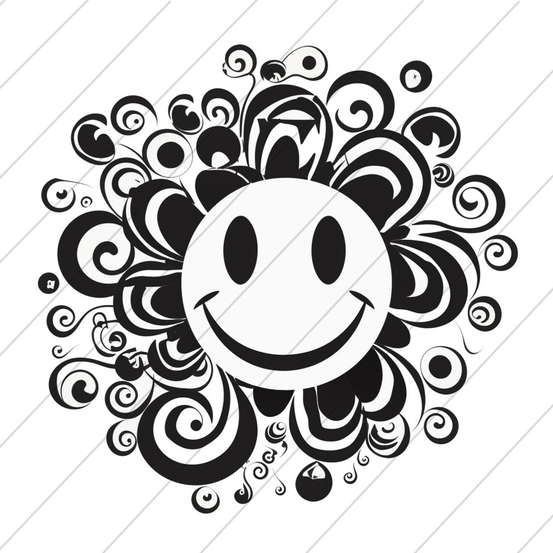 Daisy Flower Smiley Face Clipart SVG Pictures Scrapbooking Etsy