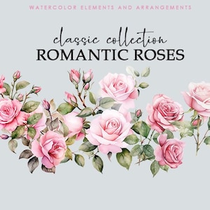 Watercolor Roses Clipart - Roses Clipart - Watercolor Clipart - Wedding Clipart - Classic Roses Clipart - Watercolor Roses - Premade Clipart