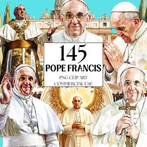 Clipart del Papa, Clipart di Papa Francesco, Clipart della Sacra Bibbia, Clipart dei Santi Cattolici, Icone Cristiane, Uomo Santo, Grafica della Chiesa, Fatto per Adorare