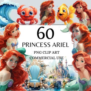 Meerjungfrau Prinzessin Clipart Meerjungfrau PNG, kommerzielle Nutzung Aquarell Fantasy Prinzessin Märchen Clipart, mit sofortigem Download, Meeresprinzessin PNG