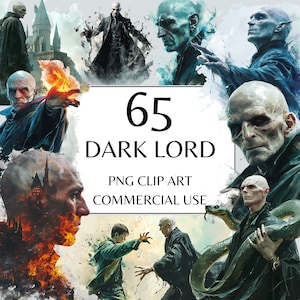Dark Lord Clipart, Magic School Bundle, Witch and Wizard, Dark Magic, Watercolor Wizarding School PNG, Digital Download, Commercial Use