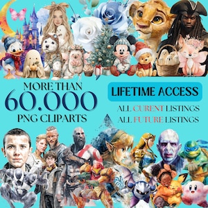 UNLIMITED SHOP ACCESS - 60,000+ Clipart Mega Bundle - Mega Collection of High Quality PNGs - All past and future designs - Whole Shop Bundle
