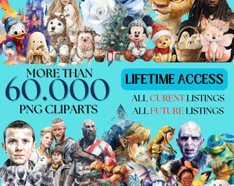 UNLIMITED SHOP ACCESS - 60,000+ Clipart Mega Bundle - Mega Collection of High Quality PNGs - All past and future designs - Whole Shop Bundle