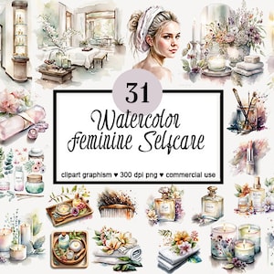 Selfcare Clipart Spa Clipart Massage Clipart Feminine Skincare Clipart Parfume Clipart Makeup Clipart Girls Clipart Bathroom Clipart