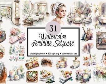 Selfcare Clipart Spa Clipart Massage Clipart Feminine Skincare Clipart Perfume Clipart Makeup Clipart Girls Clipart Bathroom Clipart