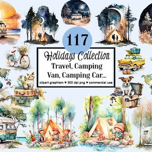 Travel Clipart Collection Caravan Clipart Van Clipart CampingCar Clipart Adventure Clipart Backpacker Clipart Camper Clipart Travel PNG